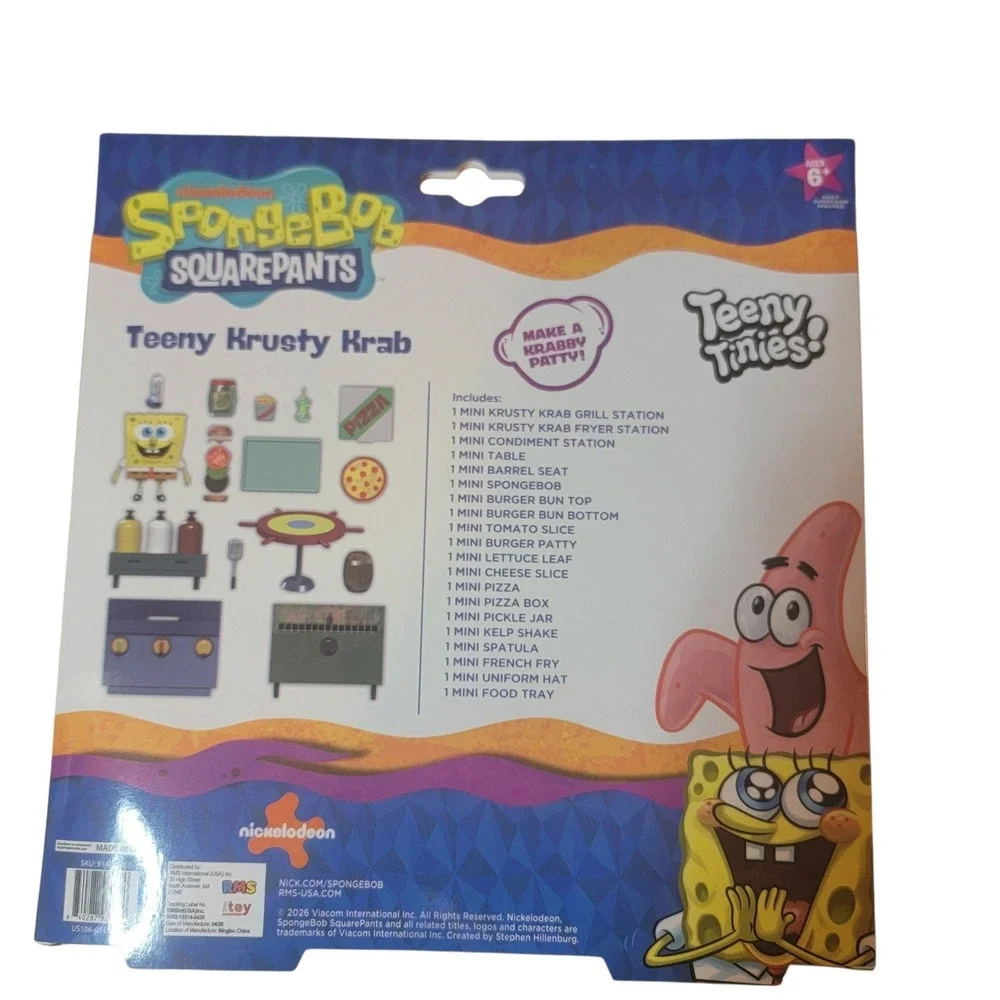 SpongeBob Teeny Tinies Playset Kids OS Multi New Krusty Krab Chum Bucket Bundle